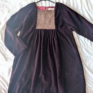 Zara Girls velvet dress with gold sequin Size: 13/14